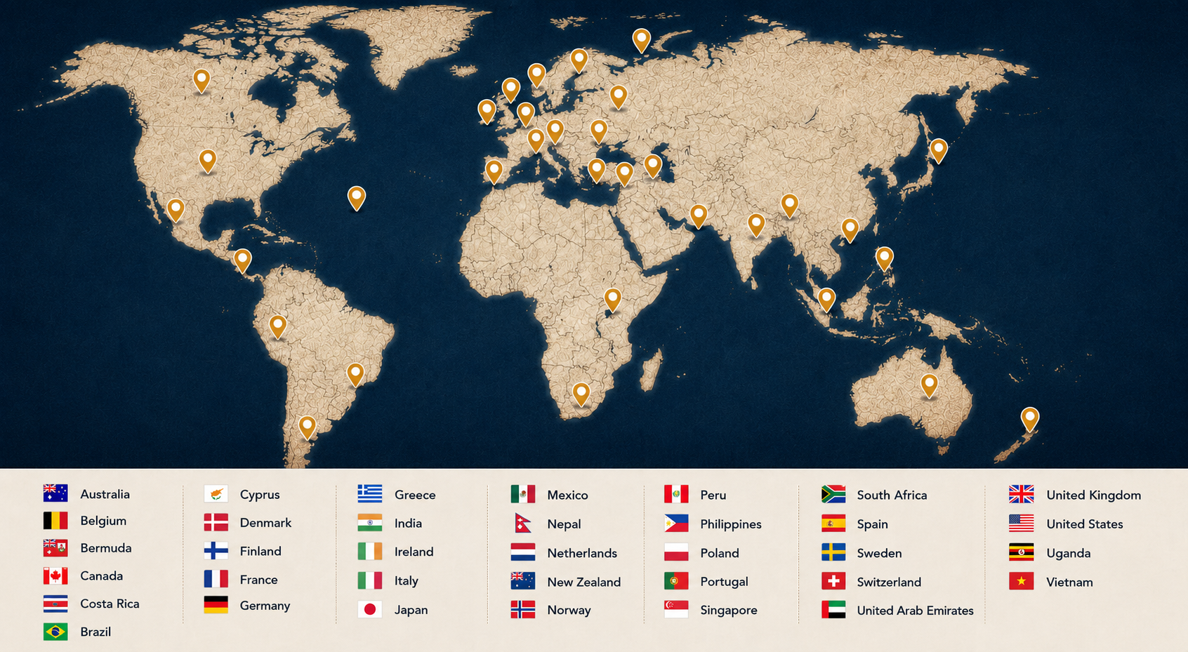 Map of countries the film has reached